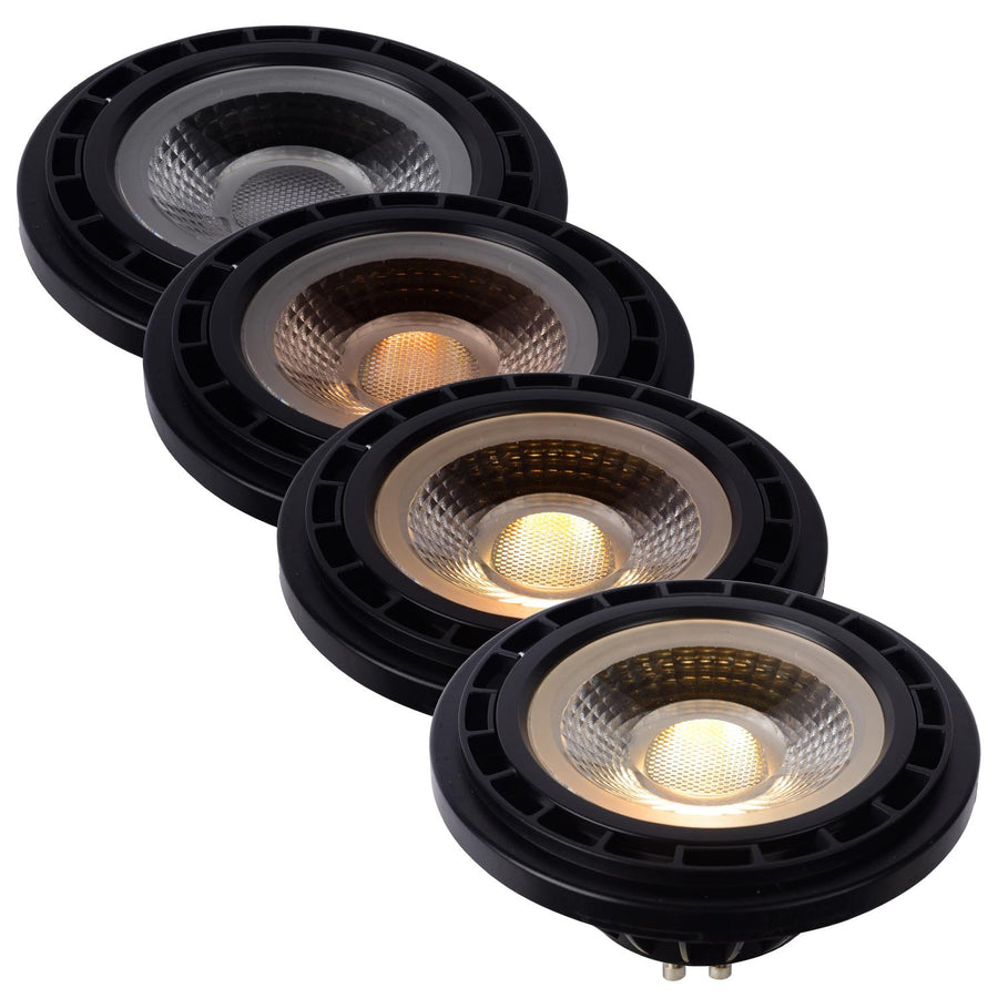 Lucide ES111 dimbare LED-lamp GU10 Ø 11 cm, 12 W, 2200–3000 K, zwart