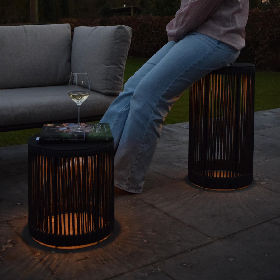 Lucide PINGI oplaadbare LED-vloerlamp voor binnen en buiten met 3 dimstanden, Ø 33,5 cm, 3 W, IP44, zwart
