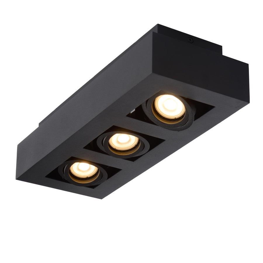 Lucide XIRAX dimbare LED-plafondspot 3 × GU10, 3 × 5 W, 2200–3000 K, zwart