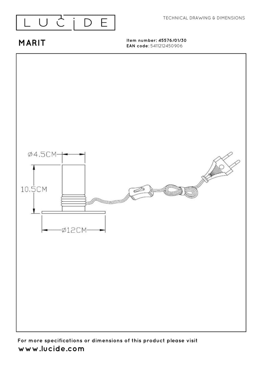Lucide MARIT tafellamp E27, zwart