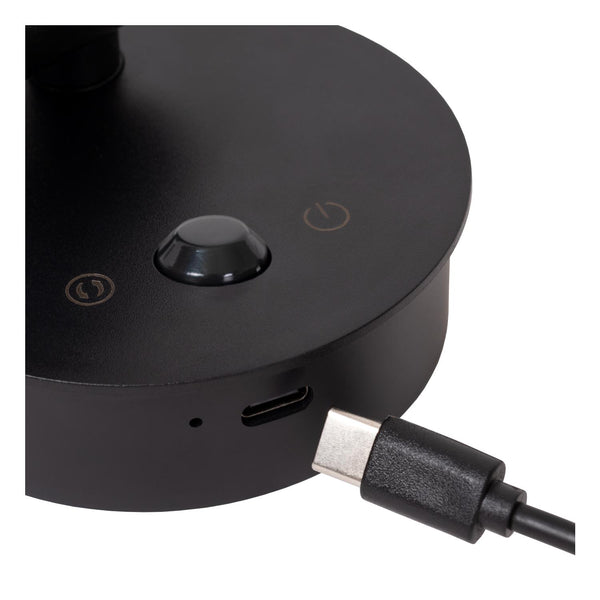 Lucide TONI oplaadbare LED-wandspot met dimfunctie en bewegingssensor Ø 8,1 cm, 2 W, 2700–4000 K, zwart