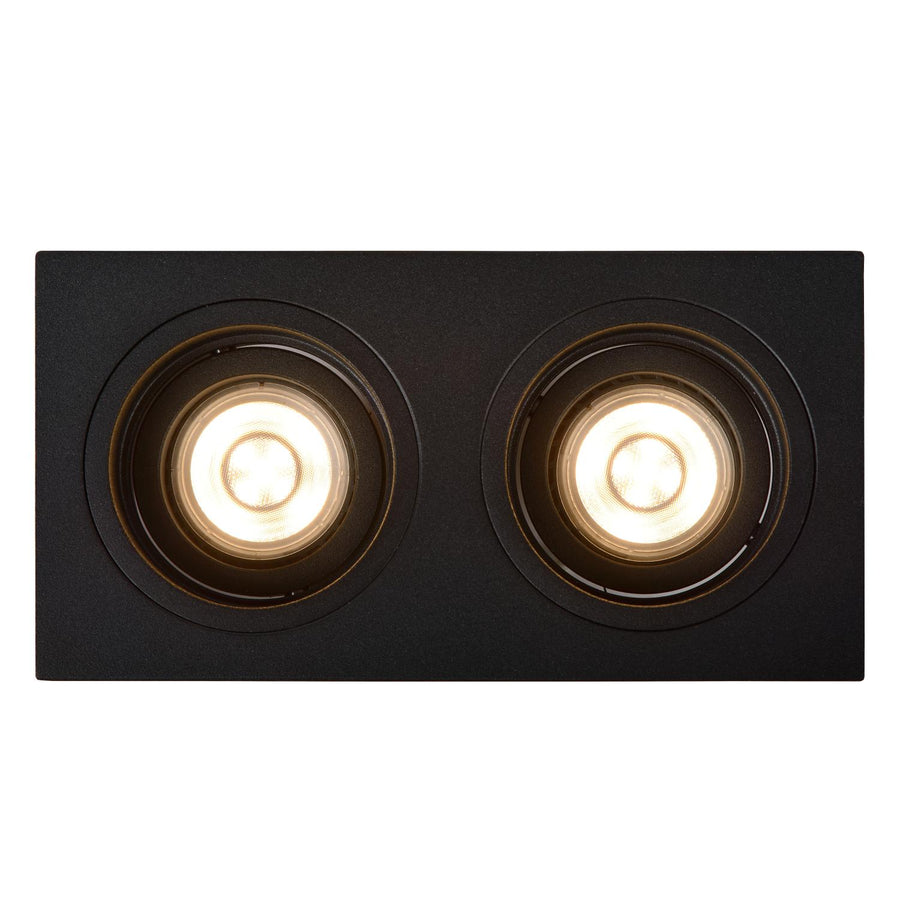 Lucide EMBED inbouwspot 2 × GU10, zwart