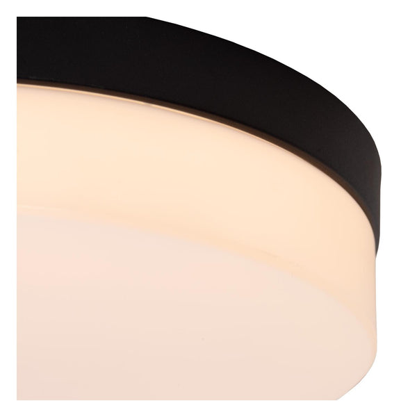 Lucide BISKIT LED-plafondlamp voor de badkamer met bewegingssensor Ø 28 cm, 18 W, IP44, zwart