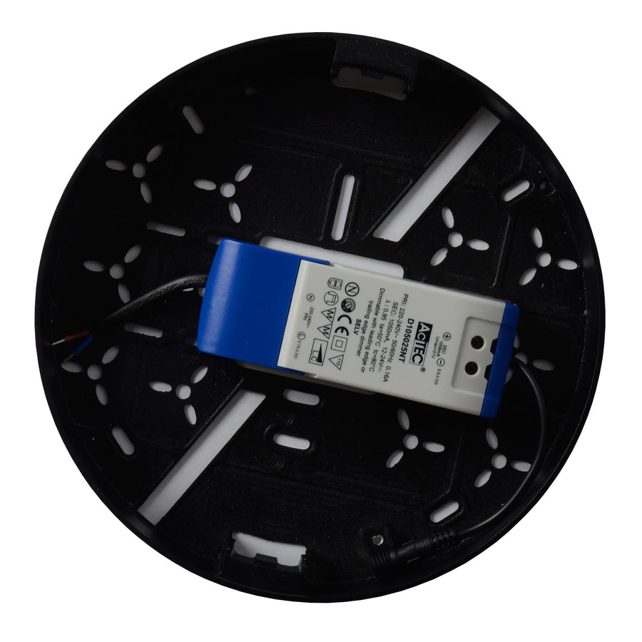 Lucide CERES-LED dimbare LED-plafondlamp voor de badkamer Ø 21,5 cm, 30 W, IP44, zwart