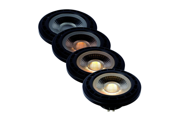 Lucide ES111 dimbare LED-lamp GU10 Ø 11 cm, 12 W, 2200–3000 K, zwart