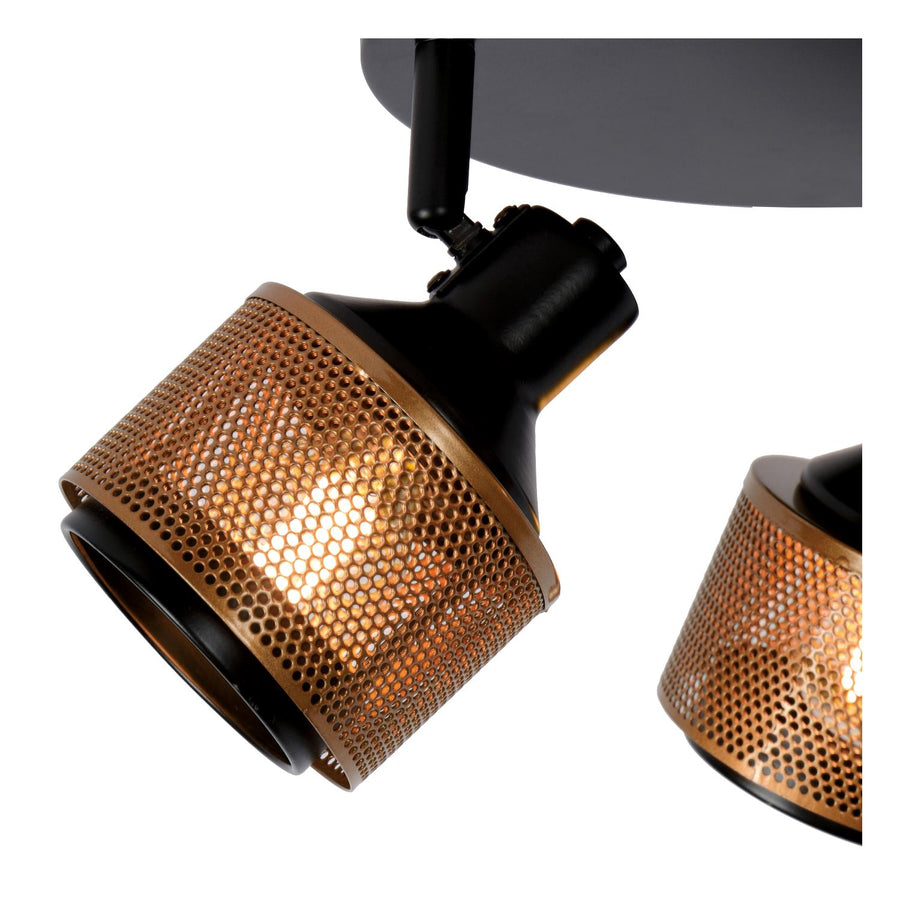 Lucide RAFA plafondspot Ø 35 cm, 3 × E14, zwart