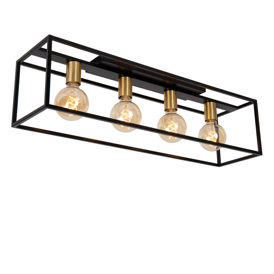Lucide RUBEN plafondlamp 4 × E27, zwart