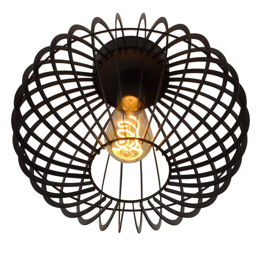 Lucide REDA plafondlamp Ø 32 cm, E27, zwart