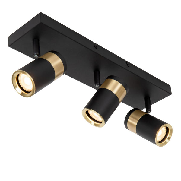 Lucide GORIK plafondspot 3 × GU10, zwart