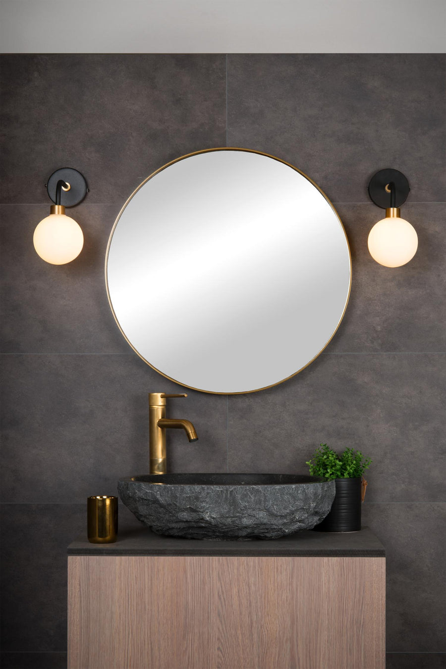 Lucide BEREND wandlamp voor de badkamer G9, IP44, zwart
