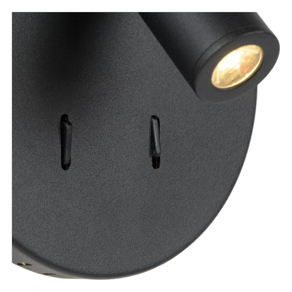 Lucide BENTJER LED-nachtlampje Ø 14 cm, zwart