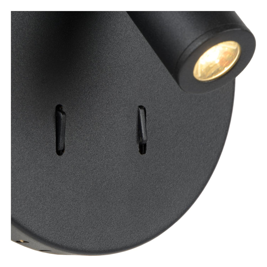 Lucide BENTJER LED-nachtlampje Ø 14 cm, zwart