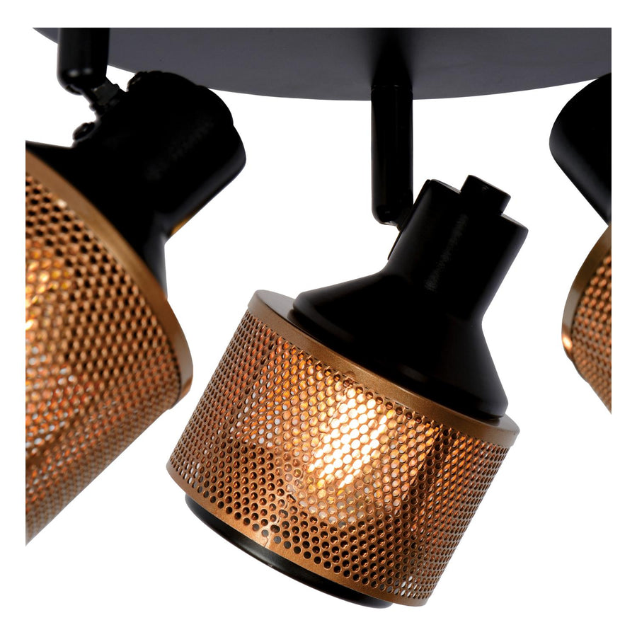 Lucide RAFA plafondspot Ø 35 cm, 3 × E14, zwart