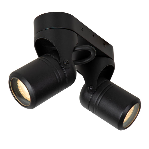 Lucide NIORT plafondspot voor binnen en buiten 2 × GU10, IP44, zwart