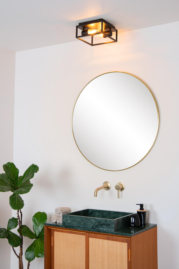 Lucide CARLYN plafondlamp voor de badkamer 2 × E14, IP54, zwart