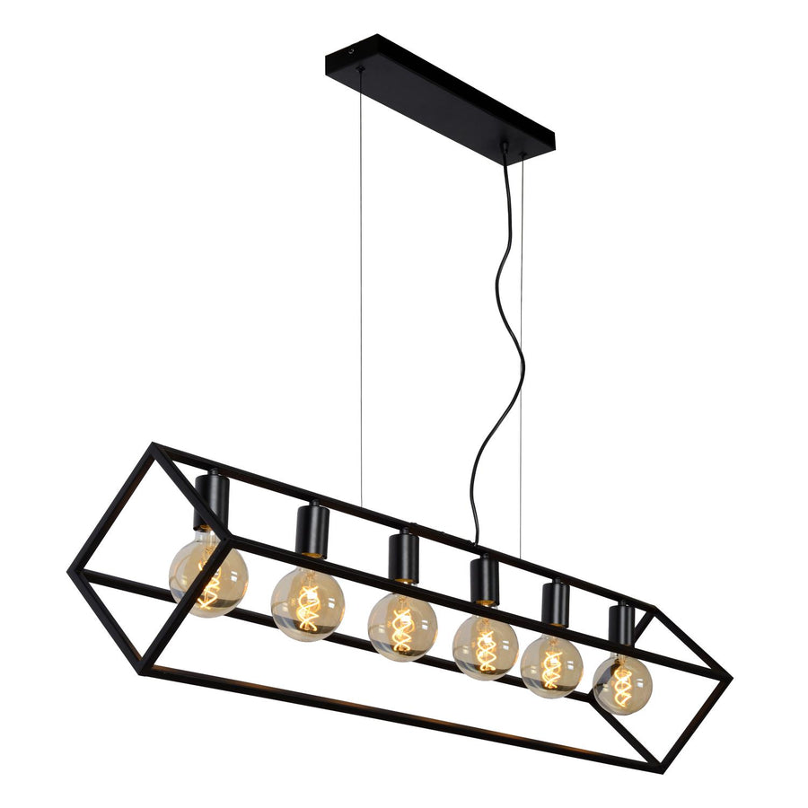 Lucide FABIAN hanglamp 6 × E27, zwart