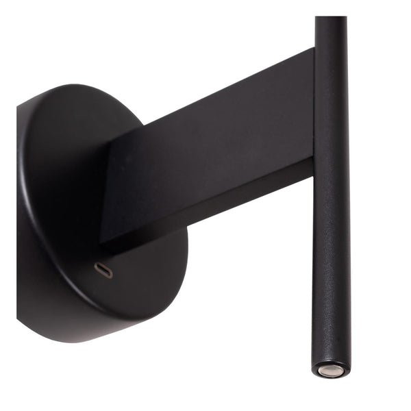 Lucide MAGIC wandlamp E27, met USB-poort, zwart
