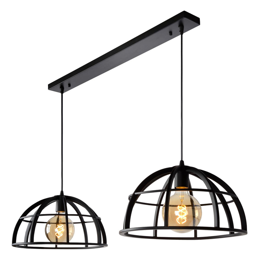Lucide DIKRA hanglamp 2 × E27, zwart