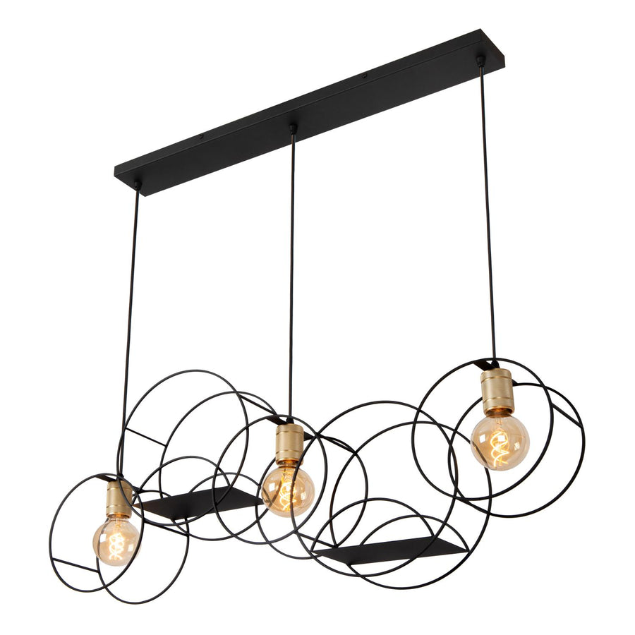 Lucide CIRCLE hanglamp 3 × E27, zwart