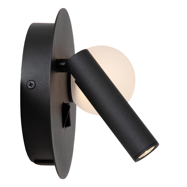 Lucide MATIZ LED-nachtlampje met USB-poort Ø 16,5 cm, zwart