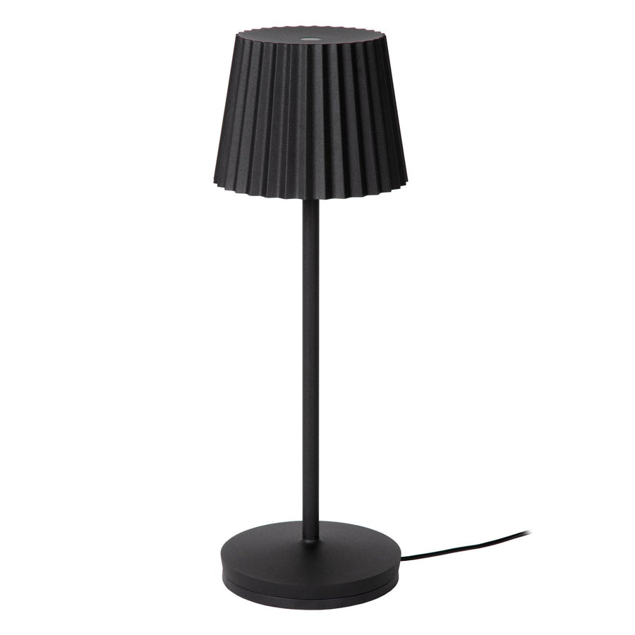Lucide JUSTINE oplaadbare LED-tafellamp voor binnen en buiten met dimfunctie, 2 W, IP54, zwart