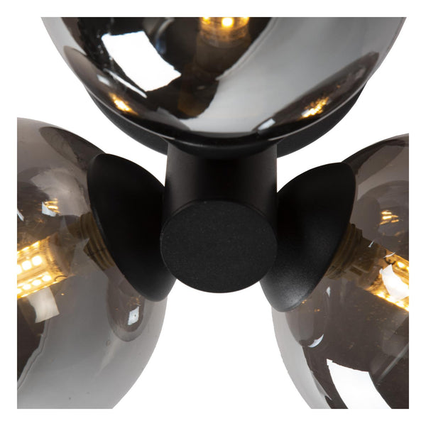 Lucide TRUDY plafondlamp voor de badkamer Ø 28 cm, 3 × G9, IP44, zwart