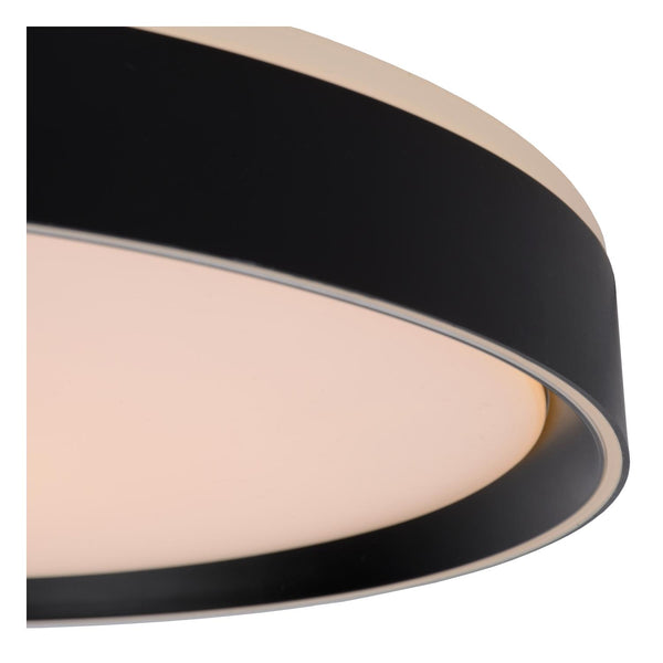 Lucide NURIA dimbare LED-plafondlamp met 3 dimstanden, Ø 50 cm, 36 W, zwart
