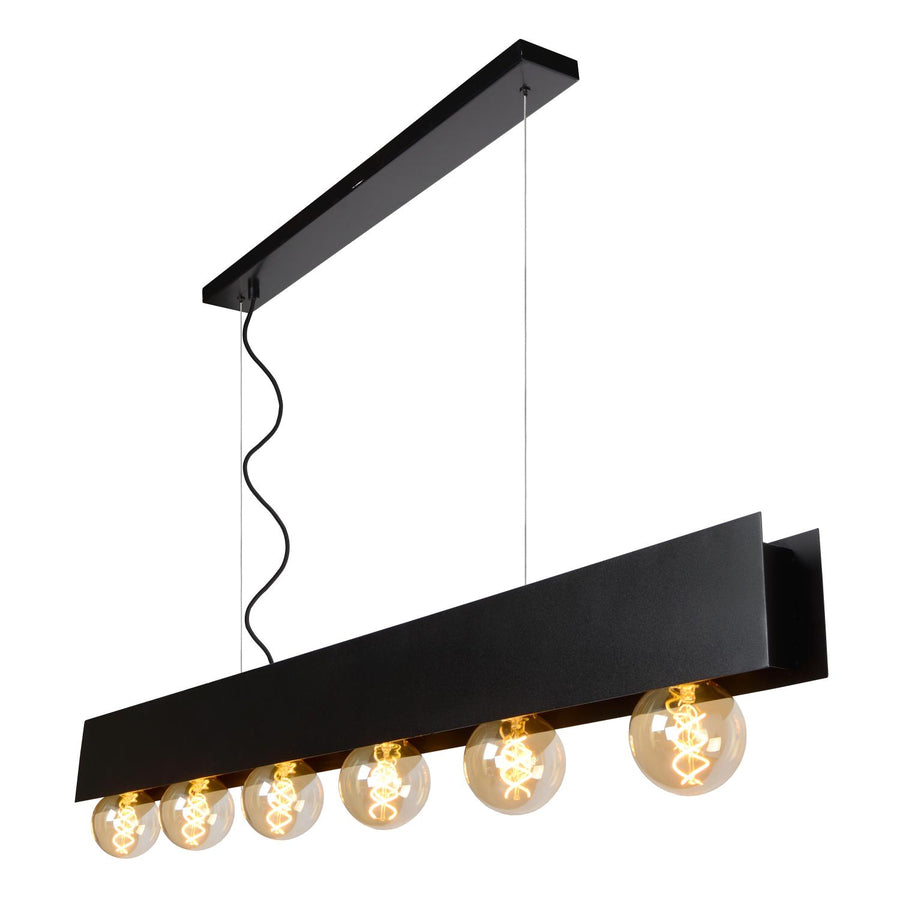 Lucide SURTUS hanglamp 6 × E27, zwart