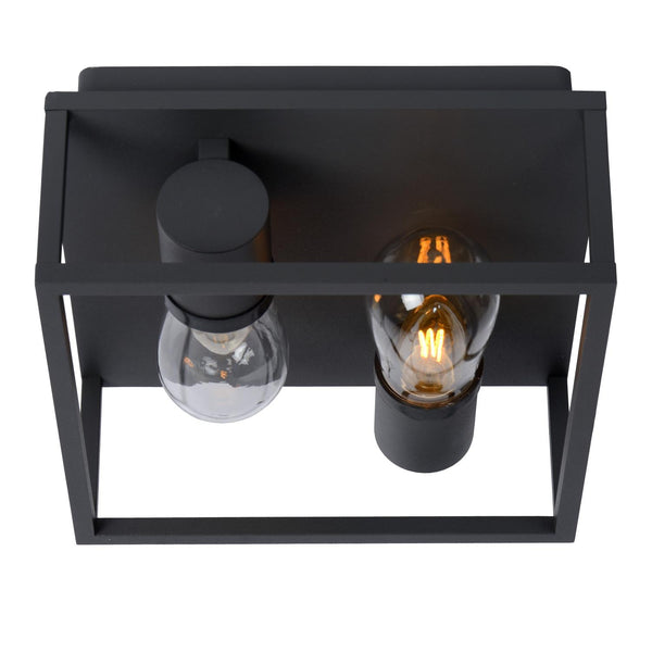 Lucide CARLYN plafondlamp voor de badkamer 2 × E14, IP54, zwart