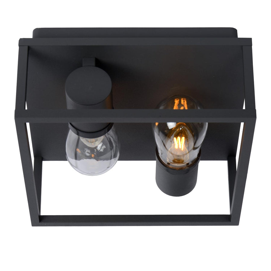 Lucide CARLYN plafondlamp voor de badkamer 2 × E14, IP54, zwart