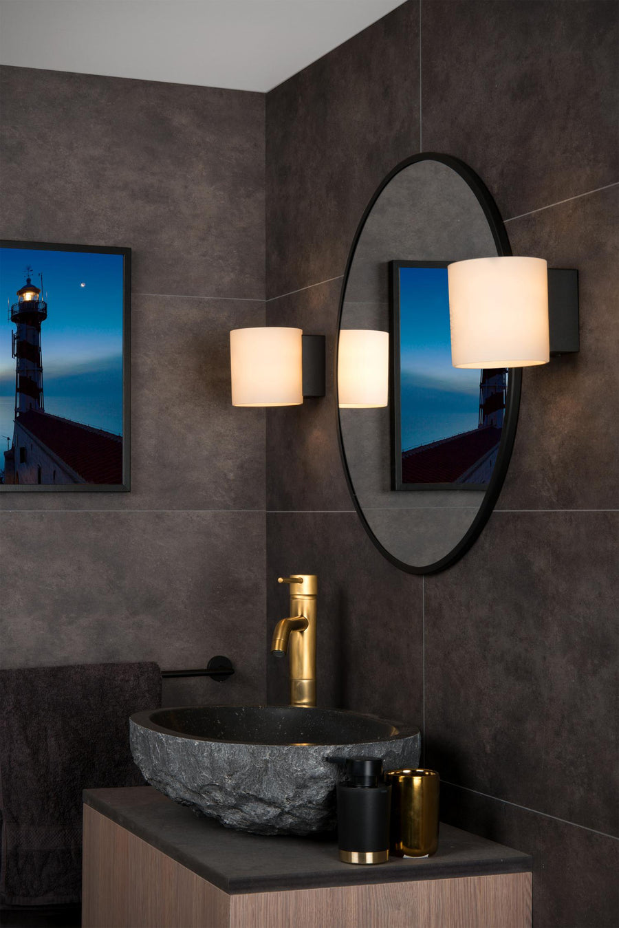 Lucide JELTE wandlamp voor de badkamer G9, IP44, zwart