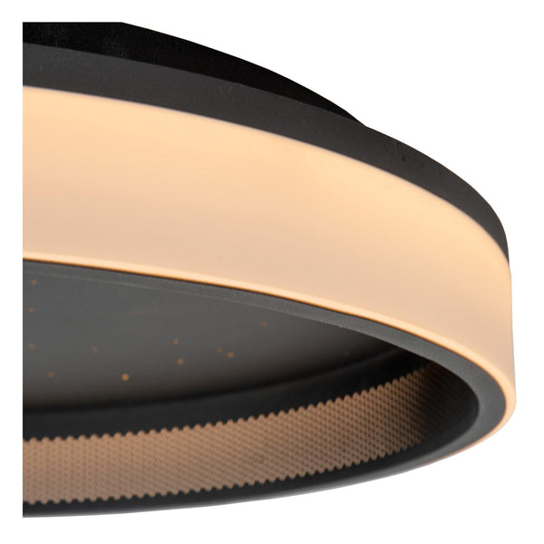 Lucide ESTREJA dimbare LED-plafondlamp met 3 dimstanden, Ø 40 cm, 2500–3000 K, zwart