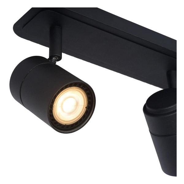 Lucide LENNERT dimbare LED-plafondspot voor de badkamer 3 × GU10, 3 × 5 W, IP44, zwart
