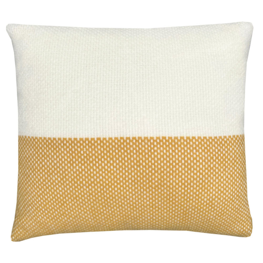 Malagoon sierkussen festivity - geel, oker, gebroken wit - 45x45cm 100% wol