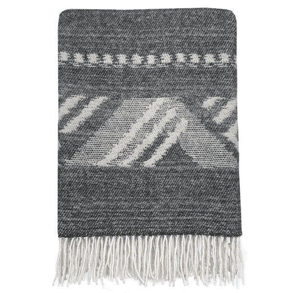Malagoon plaid mochica - antraciet - 140x200cm merinowol