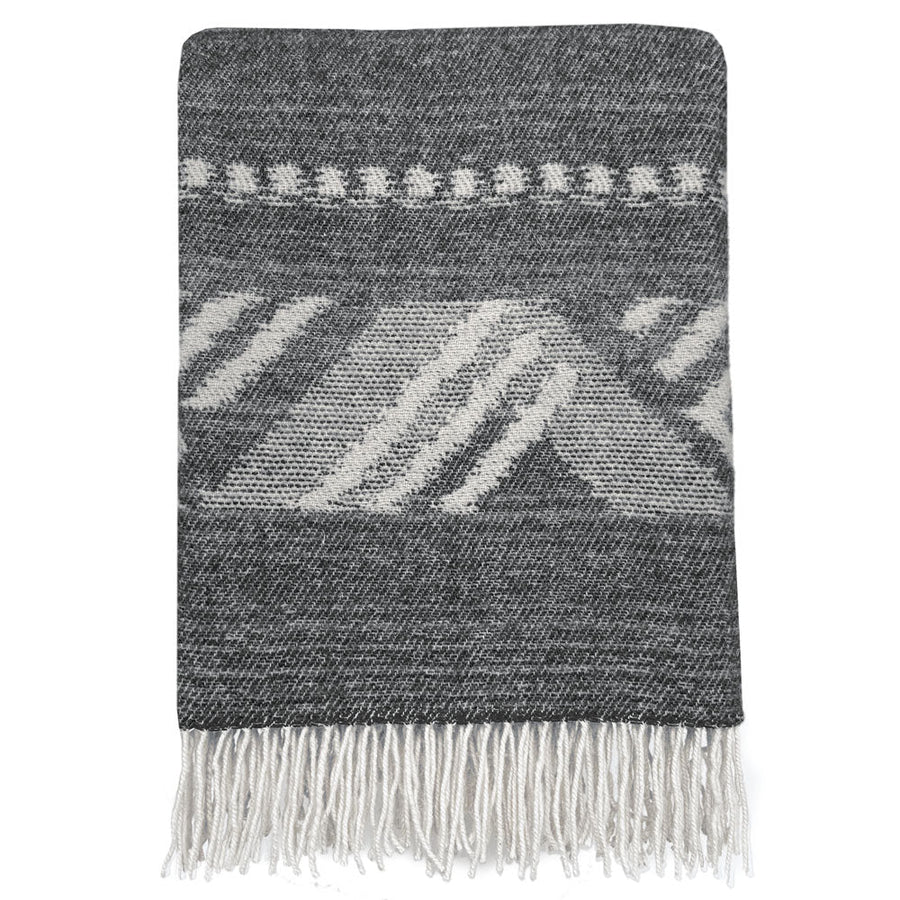 Malagoon plaid mochica - antraciet - 140x200cm merinowol