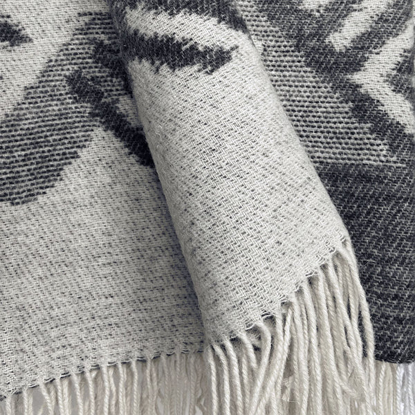 Malagoon plaid mochica - antraciet - 140x200cm merinowol