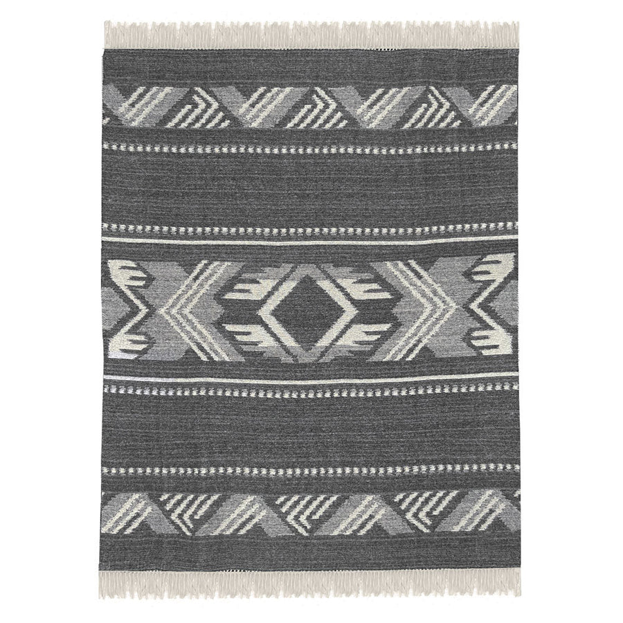 Malagoon plaid mochica - antraciet - 140x200cm merinowol