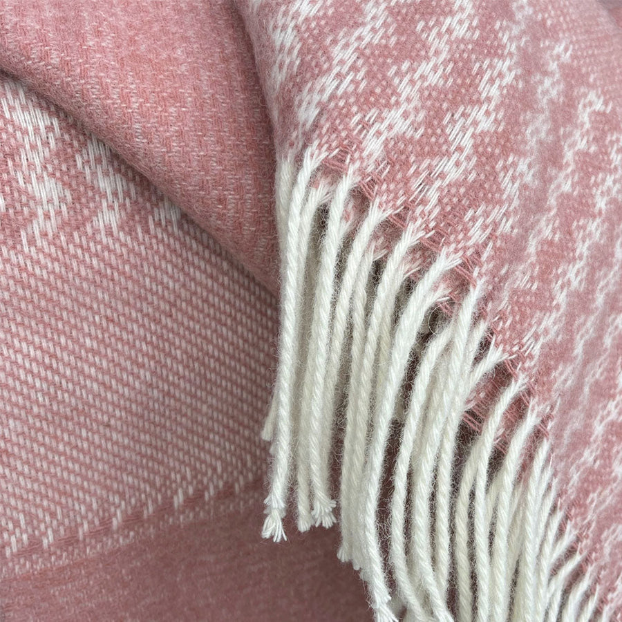 Malagoon plaid uptown - roze - 140x200cm 100% wol