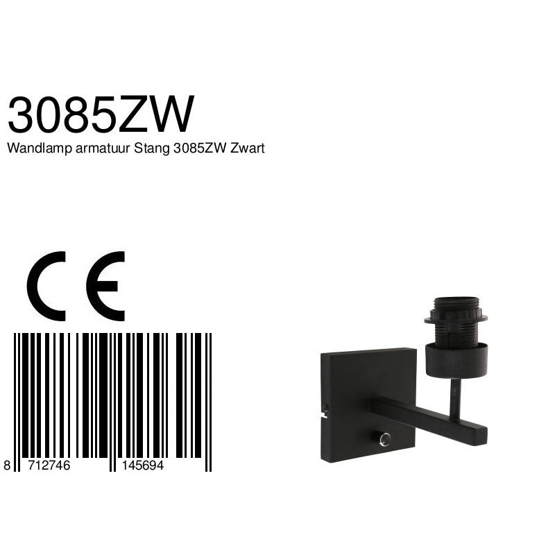 Wandlamp Stang 3085ZW Zwart
