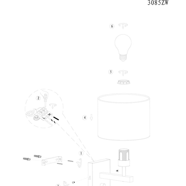 Wandlamp Stang 3085ZW Zwart