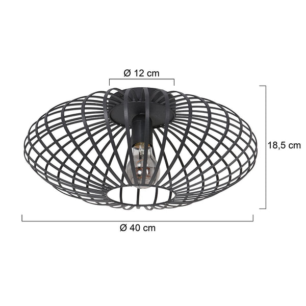 Plafondlamp Dunbar 3097ZW Zwart
