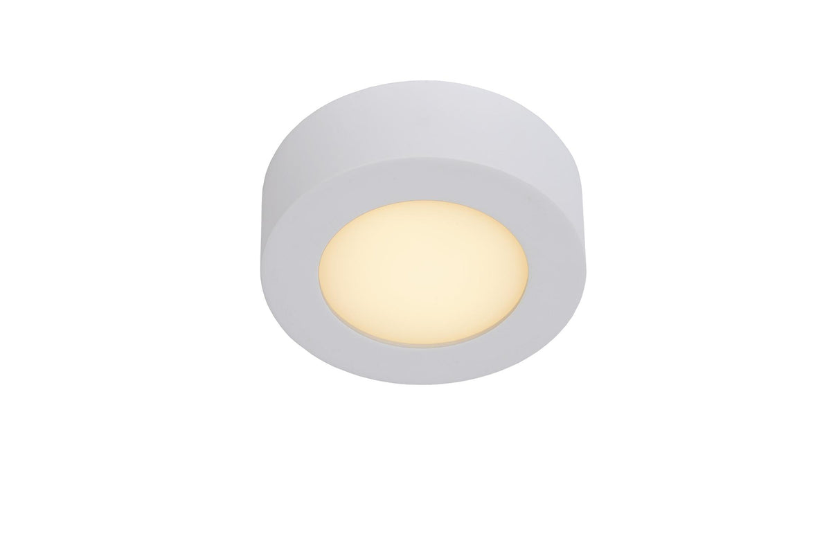 Lucide BRICE-LED dimbare LED-plafondlamp voor de badkamer Ø 11,7 cm, 8 W, IP44, wit