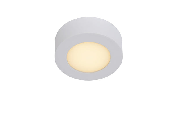 Lucide BRICE-LED dimbare LED-plafondlamp voor de badkamer Ø 11,7 cm, 8 W, IP44, wit
