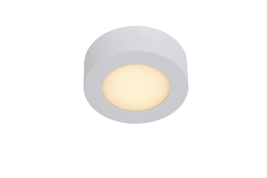 Lucide BRICE-LED dimbare LED-plafondlamp voor de badkamer Ø 11,7 cm, 8 W, IP44, wit