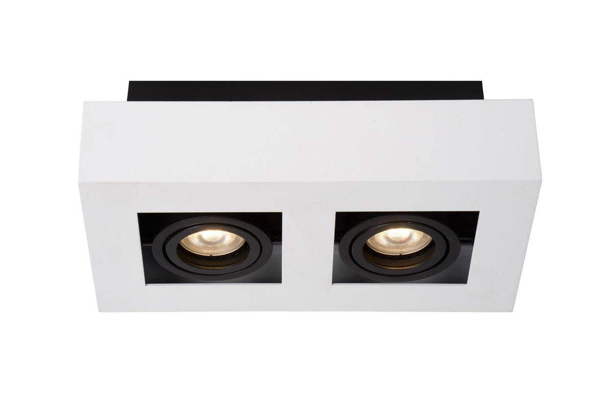 Lucide XIRAX dimbare LED-plafondspot 2 × GU10, 2 × 5 W, 2200–3000 K, wit
