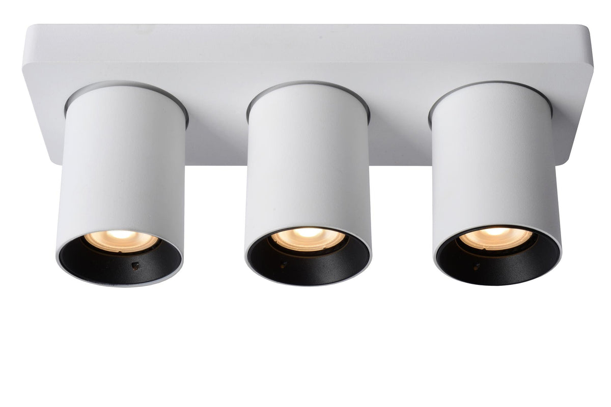 Lucide NIGEL dimbare LED-plafondspot 3 × GU10, 3 × 5 W, 2200–3000 K, wit