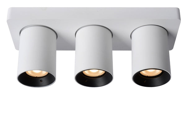 Lucide NIGEL dimbare LED-plafondspot 3 × GU10, 3 × 5 W, 2200–3000 K, wit