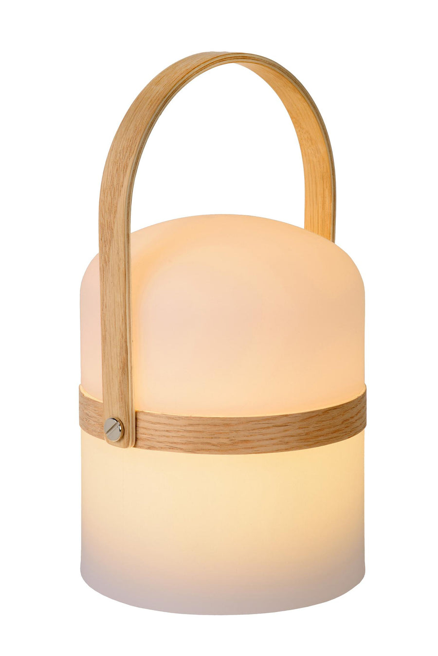 Lucide JOE oplaadbare LED-tafellamp voor binnen en buiten met dimfunctie, Ø 14,5 cm, 3 W, IP44, wit