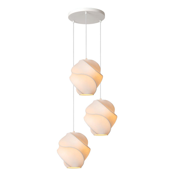 Lucide LA VAGUE hanglamp Ø 51 cm, 3 × E27, wit